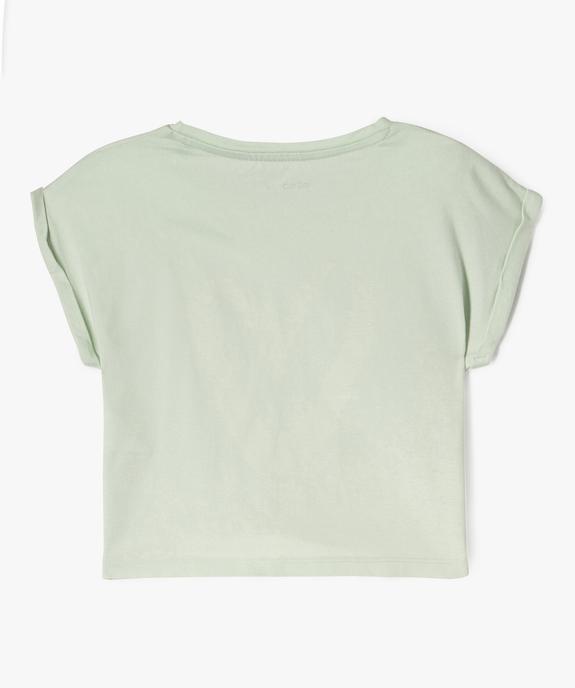 Tee-shirt court à manches courtes avec motif fille vue3 - GEMO (ENFANT) - GEMO