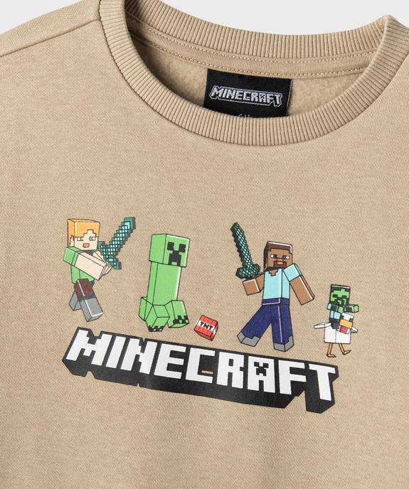 Sweat avec motifs pixelisés devant et dos garçon - Minecraft vue2 - MINECRAFT - GEMO