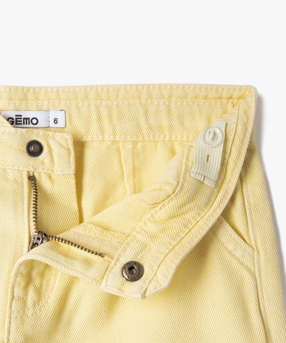 Short fille en toile denim avec bas arrondi vue3 - GEMO 4G FILLE - GEMO