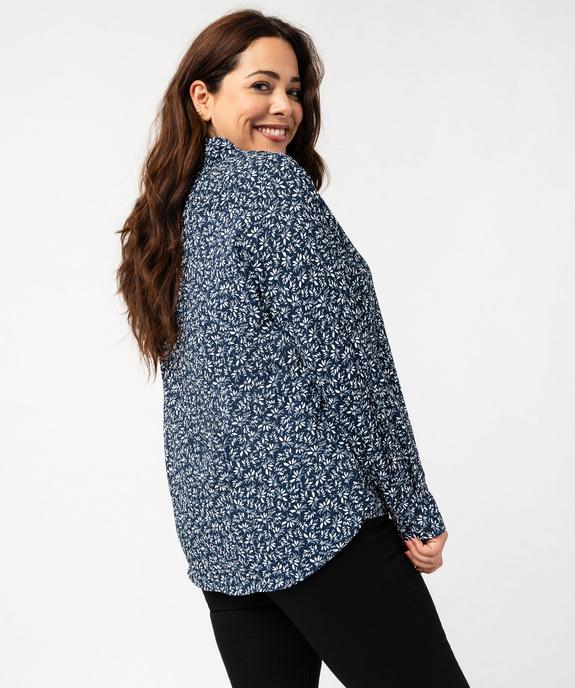 Chemise manches longues en tissu froissé et imprimé femme grande taille vue3 - GEMO (G TAILLE) - GEMO