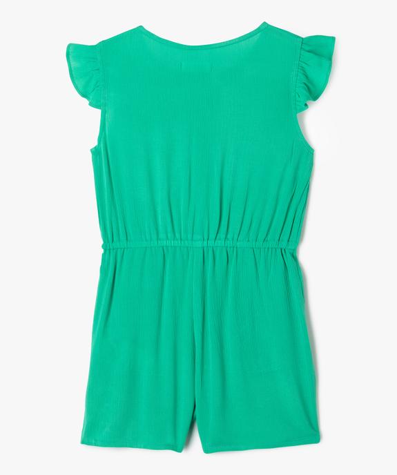 Combishort sans manches en viscose froissée fille vue3 - GEMO 4G FILLE - GEMO