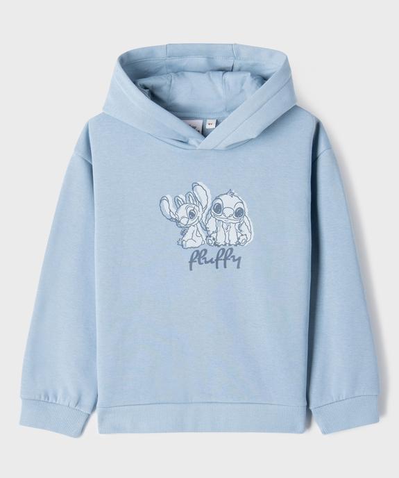 Sweat à capuche en molleton imprimé fille - Stitch vue3 - LILO & STITCH - GEMO