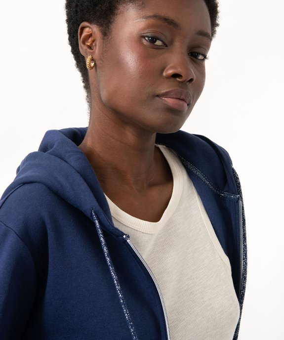 Sweat zippé à capuche avec intérieur molletonné femme vue2 - GEMO(FEMME PAP) - GEMO