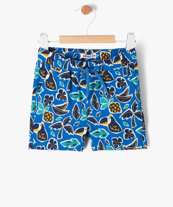 Short en coton gaufré à motifs bébé garçon vue2 - GEMO(BEBE DEBT) - GEMO