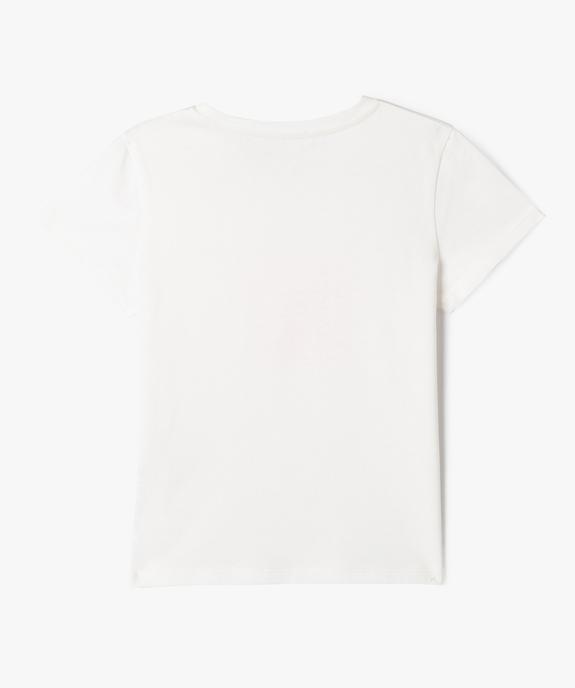 Tee-shirt manches courtes à motif fille vue3 - GEMO 4G FILLE - GEMO