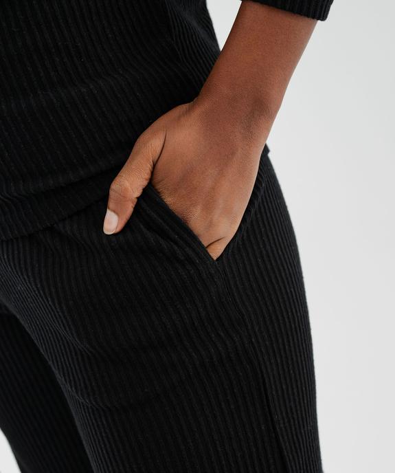 Bas de pyjama large en maille côtelée extra douce femme vue7 - GEMO 4G FEMME - GEMO