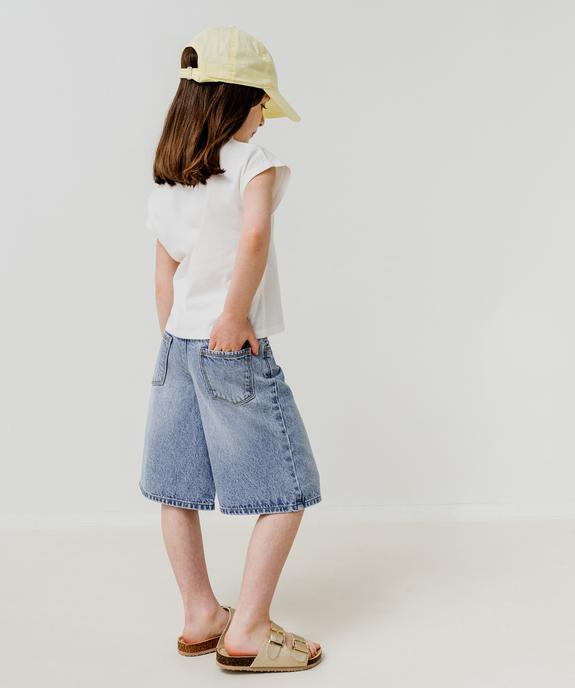 Bermuda en jean droit fille vue1 - GEMO (ENFANT) - GEMO