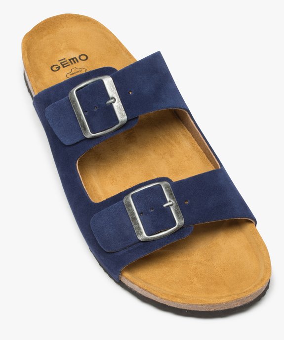Mules homme dessus cuir larges brides à boucle vue5 - GEMO (CASUAL) - GEMO