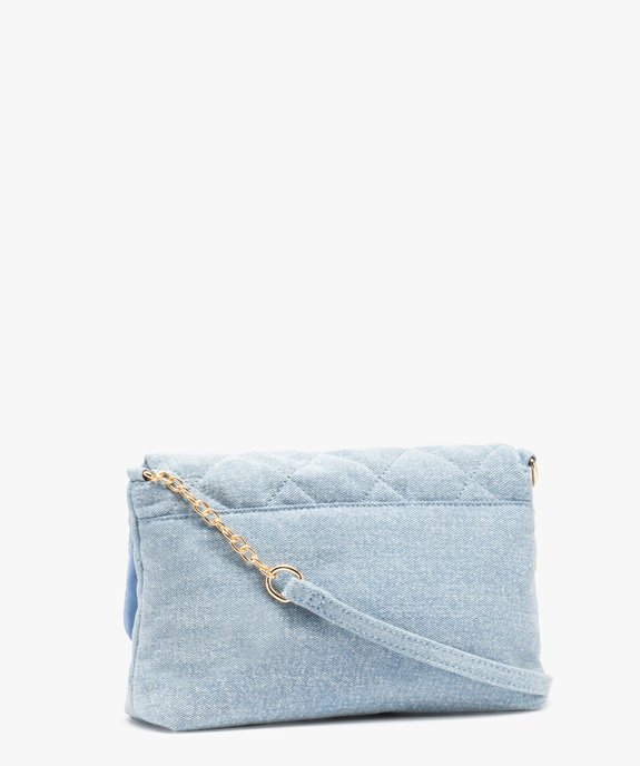 Sac femme en jean matelassé avec bandoulière en chaîne vue2 - GEMO (ACCESS) - GEMO