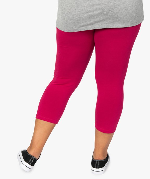 Pantacourt femme grande taille en maille unie et taille élastiquée vue3 - GEMO 4G GT - GEMO
