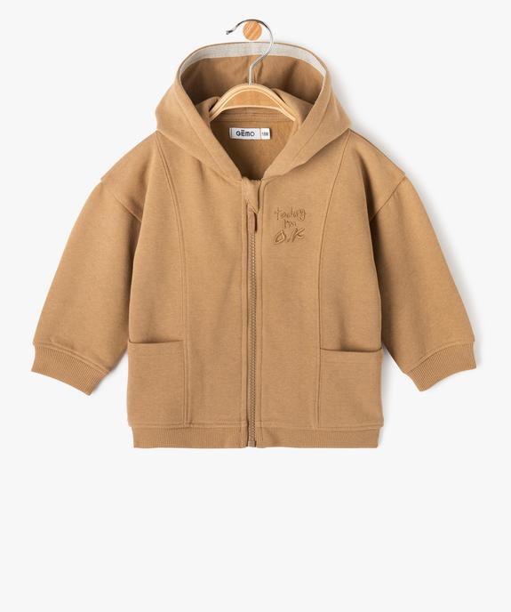 Sweat zippé molletonné à capuche bébé garçon vue1 - GEMO(BEBE DEBT) - GEMO