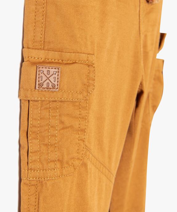 Pantalon coupe cargo doublé avec taille élastique bébé garçon  vue3 - GEMO(BEBE DEBT) - GEMO