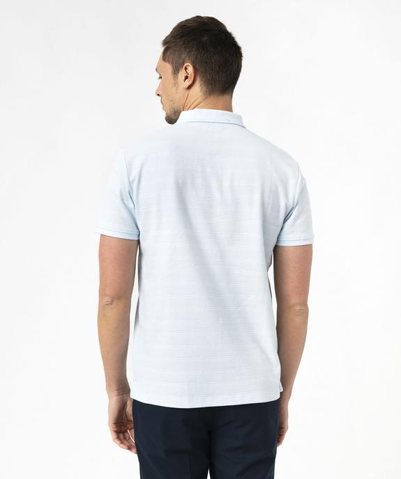 Polo manches courtes en maille texturée homme vue3 - GEMO (HOMME) - GEMO