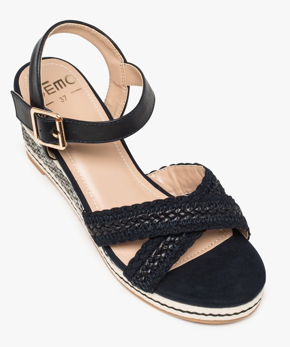 Sandales femme à talon compensé et brides tressées vue5 - GEMO(URBAIN) - GEMO