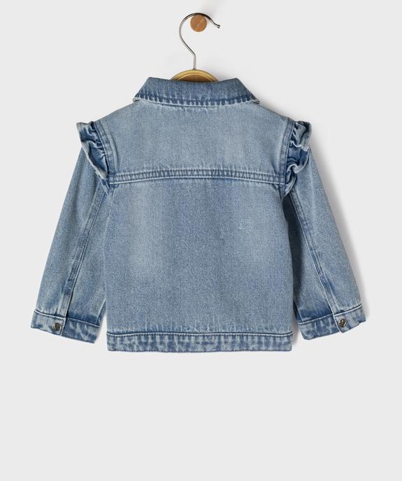Veste en jean avec volants sur les épaules bébé fille vue8 - GEMO(BEBE DEBT) - GEMO