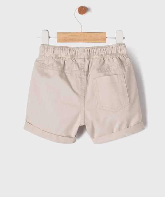 Bermuda en coton avec taille ajustable bébé garçon vue3 - GEMO(BEBE DEBT) - GEMO