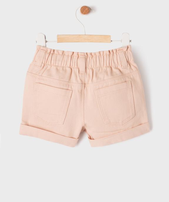 Short en coton à taille ajustable bébé fille vue3 - GEMO(BEBE DEBT) - GEMO