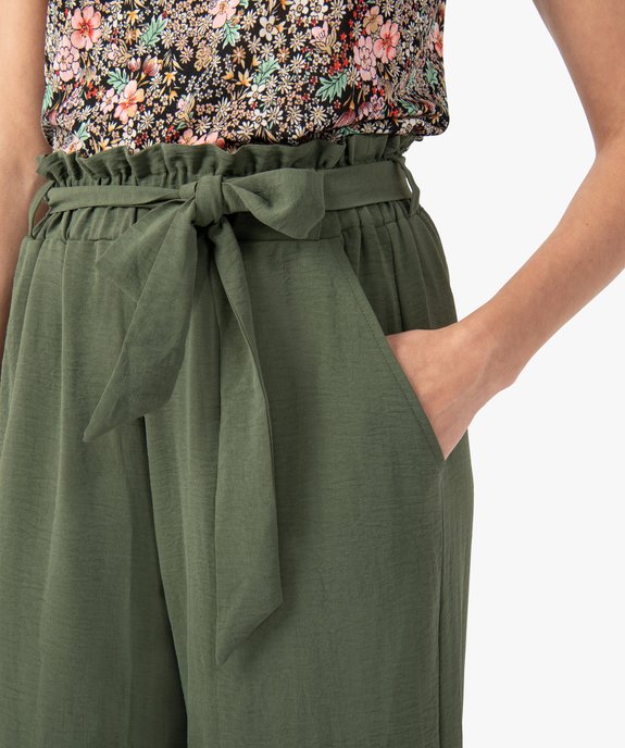 Pantalon femme en maille fluide avec ceinture ton sur ton vue2 - GEMO(FEMME PAP) - GEMO