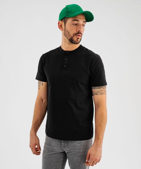 Tee-shirt manches courtes col tunisien homme vue1 - GEMO 4G HOMME - GEMO