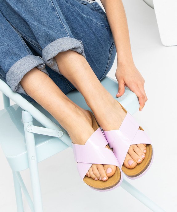 Mules femme à talon plat et larges brides croisées vue7 - GEMO 4G FEMME - GEMO