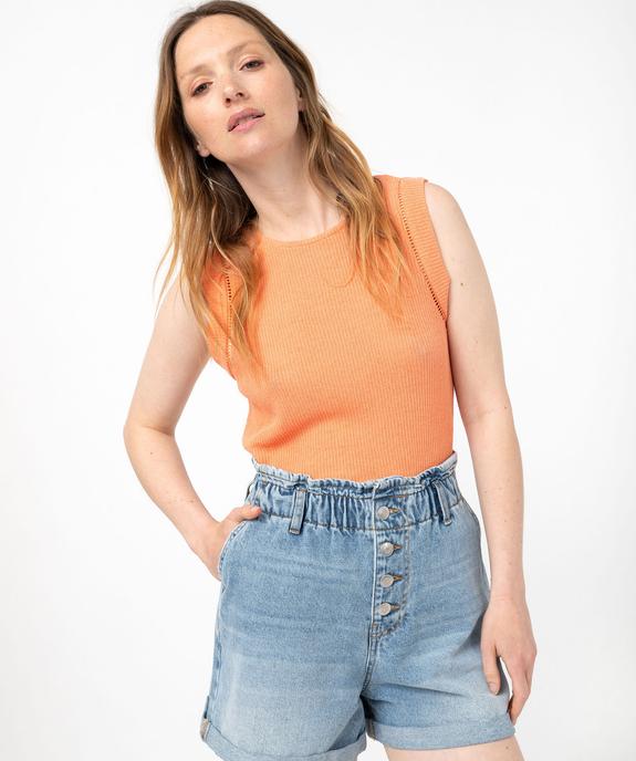 Débardeur en maille côtelée femme vue1 - GEMO(FEMME PAP) - GEMO