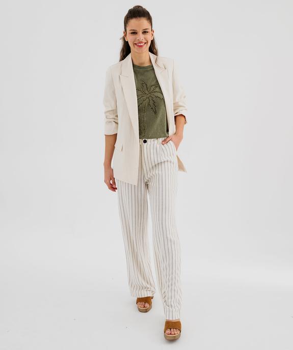 Tee-shirt manches courtes avec palmier pailleté femme vue4 - GEMO(FEMME PAP) - GEMO