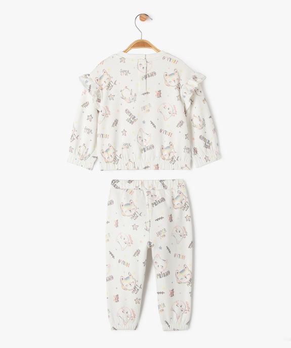 Ensemble 2 pièces sweat et pantalon en molleton bébé fille vue4 - GEMO(BEBE DEBT) - GEMO
