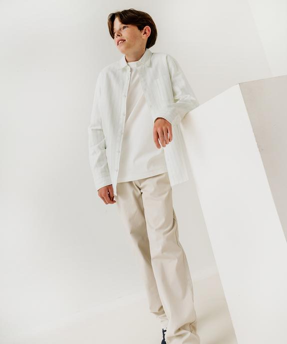 Chemise manches longues en coton rayé garçon vue6 - GEMO (JUNIOR) - GEMO