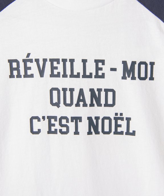 Tee-shirt à manches courtes bicolore avec message garçon vue2 - GEMO (JUNIOR) - GEMO