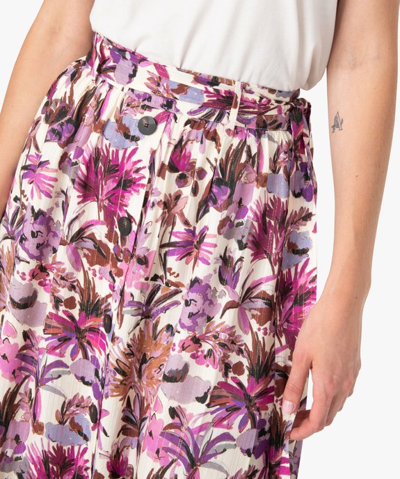 Jupe longue femme fluide à motif floral vue2 - GEMO(FEMME PAP) - GEMO
