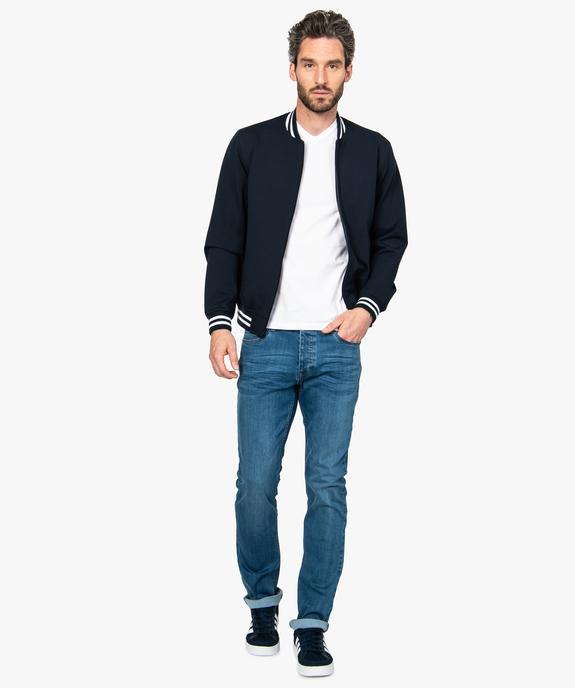 Blouson homme teddy à finition rayée vue5 - GEMO (HOMME) - GEMO