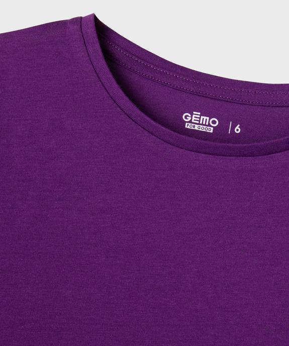 Tee-shirt à manches courtes uni fille vue5 - GEMO 4G FILLE - GEMO