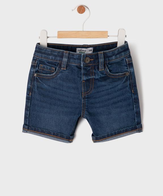 Bermuda en jean extensible bébé fille vue1 - GEMO 4G BEBE - GEMO