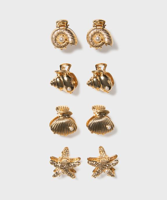 Pinces crabes pour les cheveux en forme de coquillages (lot de 8) vue1 - GEMO (ACCESS) - GEMO