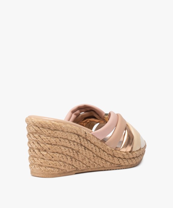 Mules femme à talon compensé et à brides fantaisie vue4 - GEMO(URBAIN) - GEMO