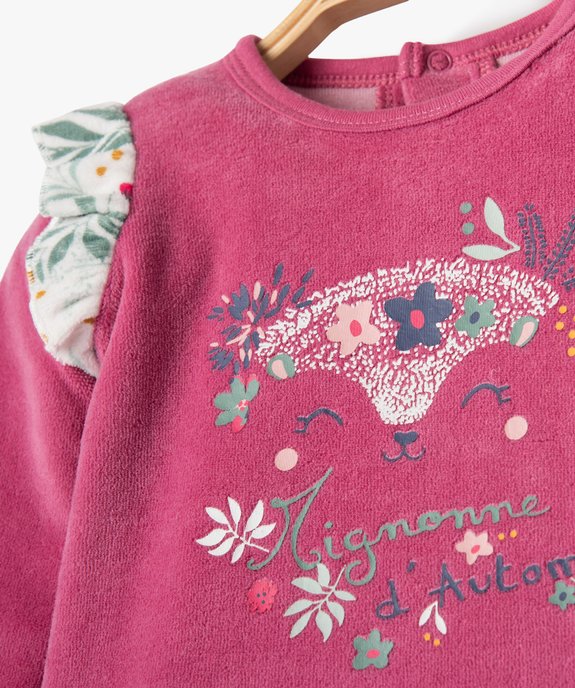 Pyjama 2 pièces avec volants sur les épaules bébé fille - Petit Béguin vue2 - PETIT BEGUIN - GEMO