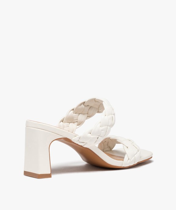 Mules femme à talon fin et brides tressées unies vue5 - GEMO(URBAIN) - GEMO