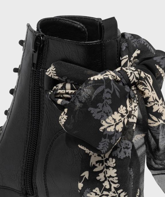 Bottines à talon avec foulard en voile fleuri femme - EMILIA ROSA G4G Bottines à talon avec foulard en voile fleuri femme vue6 - EMILIA ROSA G4G - GEMO