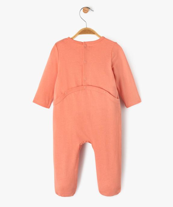 Pyjama dors-bien en coton fermeture pont-dos bébé vue3 - GEMO(BB COUCHE) - GEMO