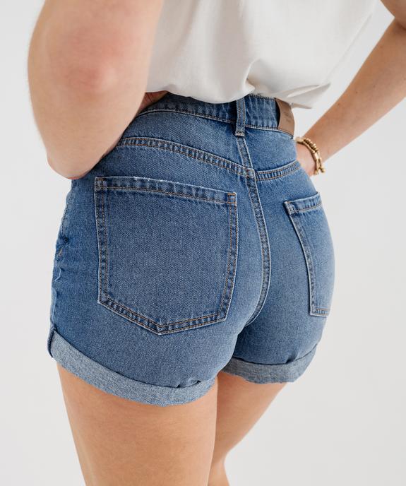 Short en toile denim coupe mom femme vue5 - GEMO 4G FEMME - GEMO