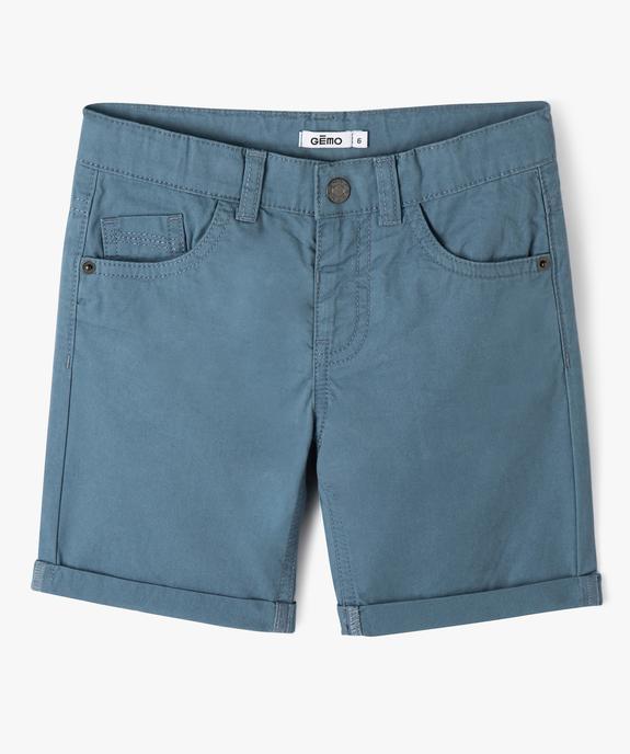 Bermuda en twill avec revers cousus garçon vue1 - GEMO 4G GARCON - GEMO