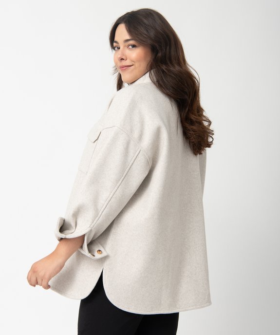Veste femme grande taille mi-longue en maille douce vue3 - GEMO (G TAILLE) - GEMO