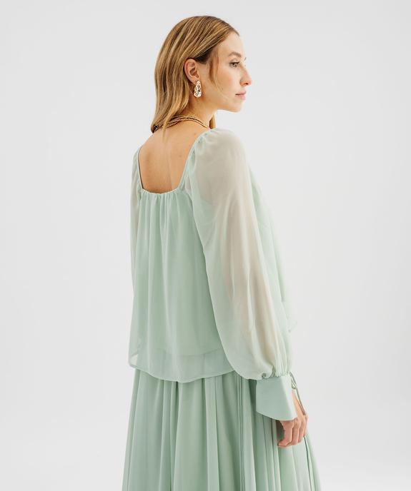 Blouse manches longues en voile femme vue3 - GEMO 4G FEMME - GEMO