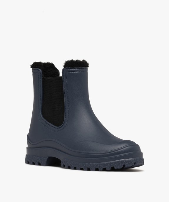 Bottes de pluie femme fourrées avec col asymétrique style Chelsea vue8 - FOLLOW ME - GEMO