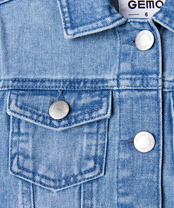 Blouson en jean avec manches sweat garçon vue4 - GEMO 4G GARCON - GEMO