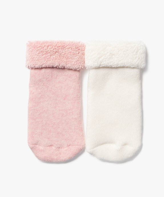 Bottons en coton avec intérieur bouclette bébé fille (lot de 2) vue1 - GEMO 4G BEBE - GEMO