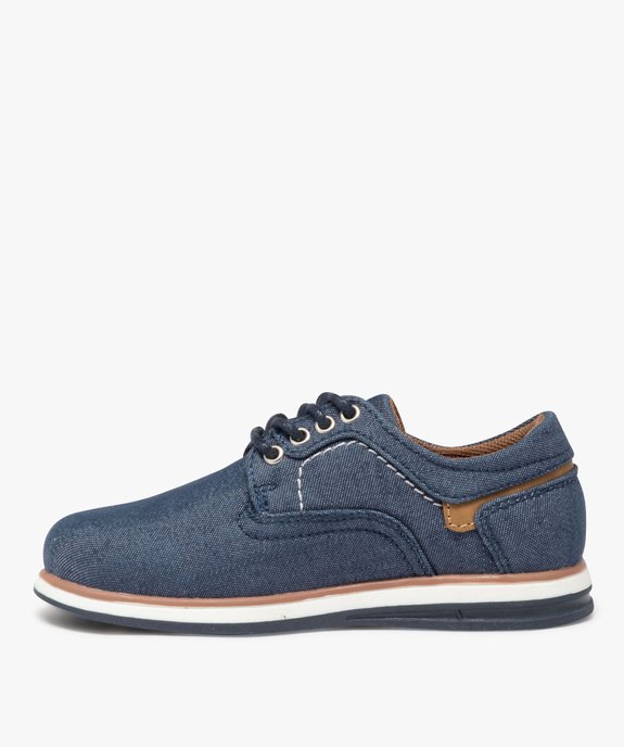 Derbies garçon unis en toile avec semelle bicolore vue4 - BUGGY - GEMO