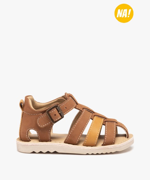 Sandales garçon à brides multiples en cuir – NA! vue1 - NA! - GEMO
