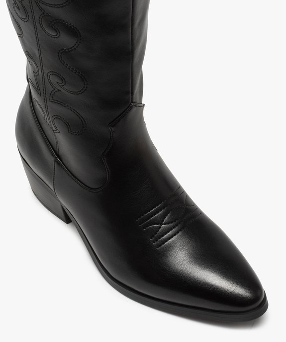 Bottes femme esprit santiags avec tige brodée vue5 - GEMO (CASUAL) - GEMO