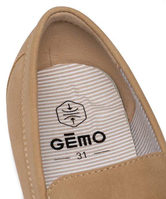 Mocassins garçon unis en suédine avec surpiqûres  vue6 - GEMO 4G GARCON - GEMO